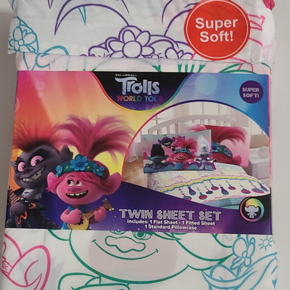 Trolls World Tour Twin sheet set